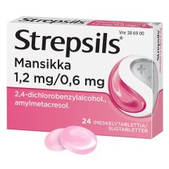 STREPSILS MANSIKKA 1,2/0,6 mg imeskelytabl 24 fol